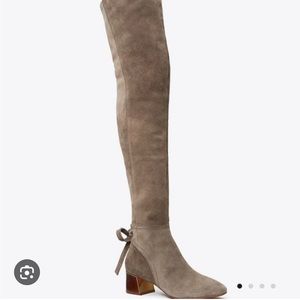 Tory Burch Tan stretch Suede over the knee boots NWT